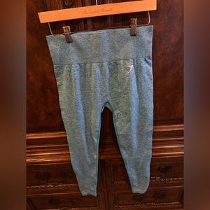 Gym Shark tights light blue with white specks. Excellent condition